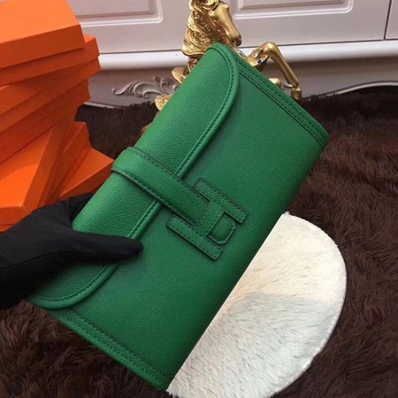 Hermes Togo Leather Clutch H88017 Green Hermes Togo Leather Clutch H88017 Green