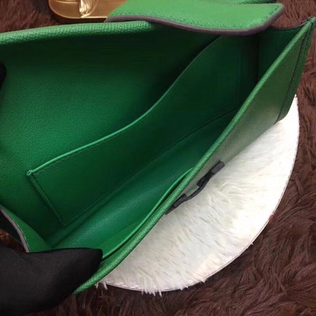 Hermes Togo Leather Clutch H88017 Green Hermes Togo Leather Clutch H88017 Green