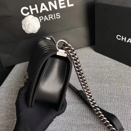 Boy Chanel Flap Bag Original Chevron Leather A67086V Black Boy Chanel Flap Bag Original Chevron Leather A67086V Black