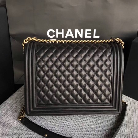 Boy Chanel Flap Shoulder Bag Black Original Sheepskin Leather A67087 Gold Boy Chanel Flap Shoulder Bag Black Original Sheepskin Leather A67087 Gold