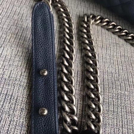 Boy Chanel Flap Shoulder Bag Blue Original Cannage Pattern A67087 Silver Boy Chanel Flap Shoulder Bag Blue Original Cannage Pattern A67087 Silver