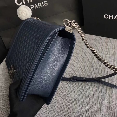 Boy Chanel Flap Shoulder Bag Blue Original Cannage Pattern A67087 Silver Boy Chanel Flap Shoulder Bag Blue Original Cannage Pattern A67087 Silver