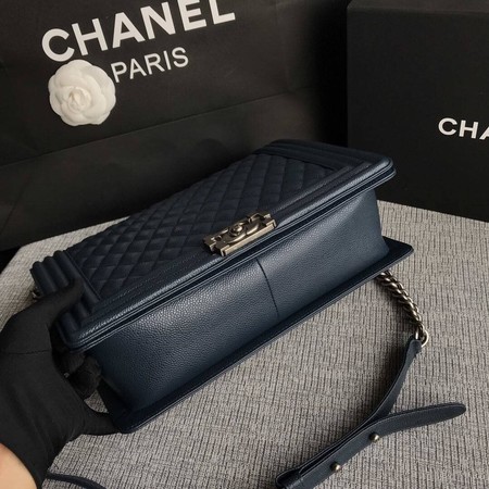 Boy Chanel Flap Shoulder Bag Blue Original Cannage Pattern A67087 Silver Boy Chanel Flap Shoulder Bag Blue Original Cannage Pattern A67087 Silver
