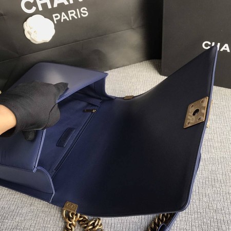 Boy Chanel Flap Shoulder Bag Blue Original Sheepskin Leather A67087 Gold Boy Chanel Flap Shoulder Bag Blue Original Sheepskin Leather A67087 Gold