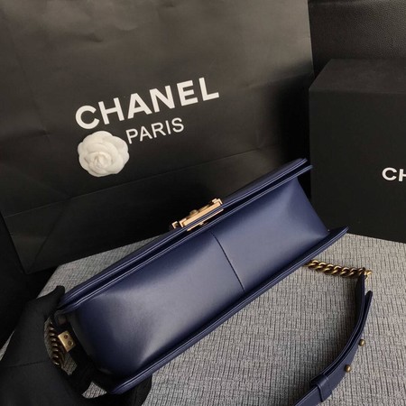 Boy Chanel Flap Shoulder Bag Blue Original Sheepskin Leather A67087 Gold Boy Chanel Flap Shoulder Bag Blue Original Sheepskin Leather A67087 Gold