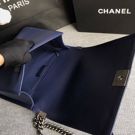 Boy Chanel Flap Shoulder Bag Blue Original Sheepskin Leather A67087 Silver Boy Chanel Flap Shoulder Bag Blue Original Sheepskin Leather A67087 Silver