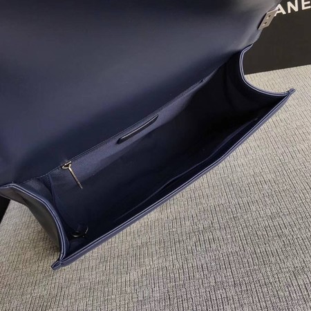 Boy Chanel Flap Shoulder Bag Blue Original Sheepskin Leather A67087 Silver Boy Chanel Flap Shoulder Bag Blue Original Sheepskin Leather A67087 Silver