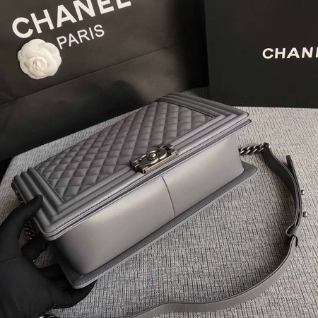 Boy Chanel Flap Shoulder Bag Grey Original Sheepskin Leather A67087 Silver Boy Chanel Flap Shoulder Bag Grey Original Sheepskin Leather A67087 Silver