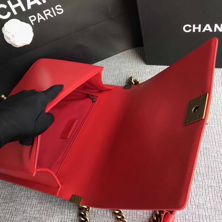 Boy Chanel Flap Shoulder Bag Red Original Sheepskin Leather A67087 Gold Boy Chanel Flap Shoulder Bag Red Original Sheepskin Leather A67087 Gold