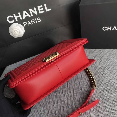 Boy Chanel Flap Shoulder Bag Red Original Sheepskin Leather A67087 Gold Boy Chanel Flap Shoulder Bag Red Original Sheepskin Leather A67087 Gold