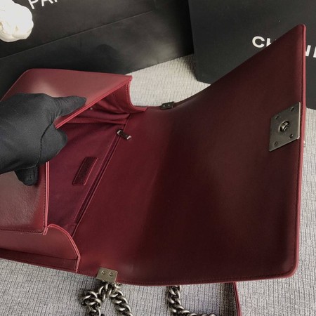 Boy Chanel Flap Shoulder Bag Wine Original Sheepskin Leather A67087 Silver Boy Chanel Flap Shoulder Bag Wine Original Sheepskin Leather A67087 Silver