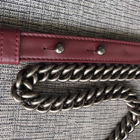 Boy Chanel Flap Shoulder Bag Wine Original Sheepskin Leather A67087 Silver Boy Chanel Flap Shoulder Bag Wine Original Sheepskin Leather A67087 Silver