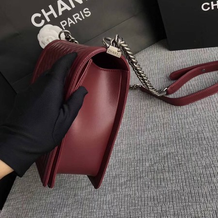Boy Chanel Flap Shoulder Bag Wine Original Sheepskin Leather A67087 Silver Boy Chanel Flap Shoulder Bag Wine Original Sheepskin Leather A67087 Silver