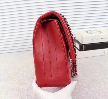 Chanel Maxi Classic Flap Bag Red Chevron Sheepskin Leather A58601 Silver Chanel Maxi Classic Flap Bag Red Chevron Sheepskin Leather A58601 Silver