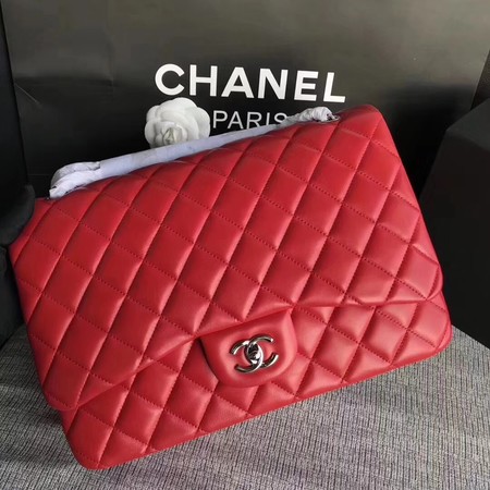 Chanel Maxi Quilted Classic Flap Bag Red Sheepskin Leather A58601 Silver Chanel Maxi Quilted Classic Flap Bag Red Sheepskin Leather A58601 Silver