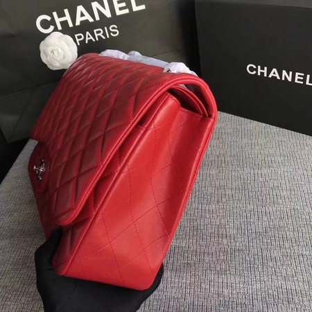 Chanel Maxi Quilted Classic Flap Bag Red Sheepskin Leather A58601 Silver Chanel Maxi Quilted Classic Flap Bag Red Sheepskin Leather A58601 Silver