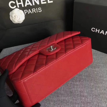 Chanel Maxi Quilted Classic Flap Bag Red Sheepskin Leather A58601 Silver Chanel Maxi Quilted Classic Flap Bag Red Sheepskin Leather A58601 Silver