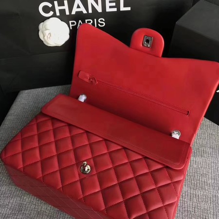 Chanel Maxi Quilted Classic Flap Bag Red Sheepskin Leather A58601 Silver Chanel Maxi Quilted Classic Flap Bag Red Sheepskin Leather A58601 Silver