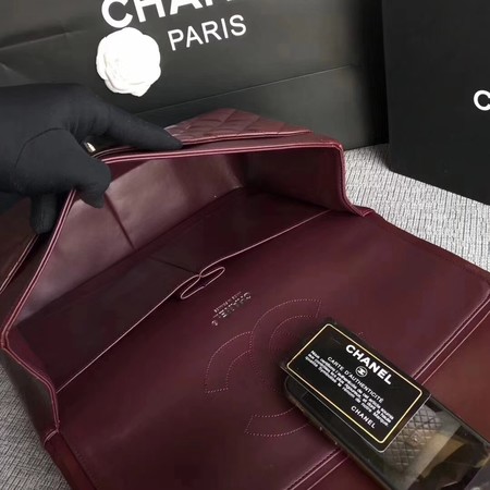 Chanel Maxi Quilted Classic Flap Bag Wine Sheepskin Leather A58601 Silver Chanel Maxi Quilted Classic Flap Bag Wine Sheepskin Leather A58601 Silver