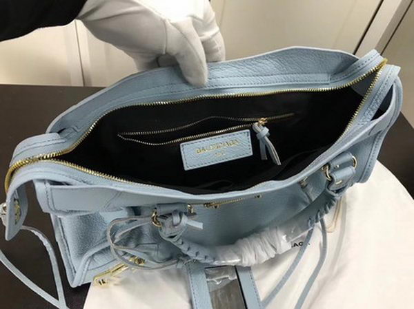 Balenciaga Giant City Gold Studs Handbag B084334 Light Blue Balenciaga Giant City Gold Studs Handbag B084334 Light Blue