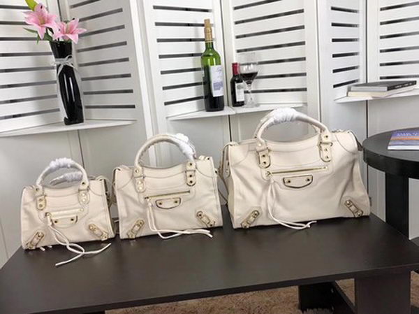 Balenciaga Giant City Gold Studs Handbag B084334 OffWhite Balenciaga Giant City Gold Studs Handbag B084334 OffWhite