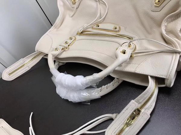 Balenciaga Giant City Gold Studs Handbag B084334 OffWhite Balenciaga Giant City Gold Studs Handbag B084334 OffWhite