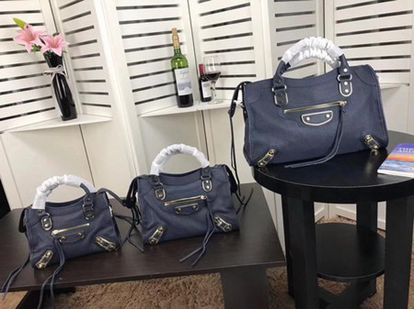 Balenciaga Giant City Gold Studs Handbag B084335 Blue Balenciaga Giant City Gold Studs Handbag B084335 Blue