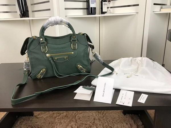 Balenciaga Giant City Gold Studs Handbag B084335 Green Balenciaga Giant City Gold Studs Handbag B084335 Green