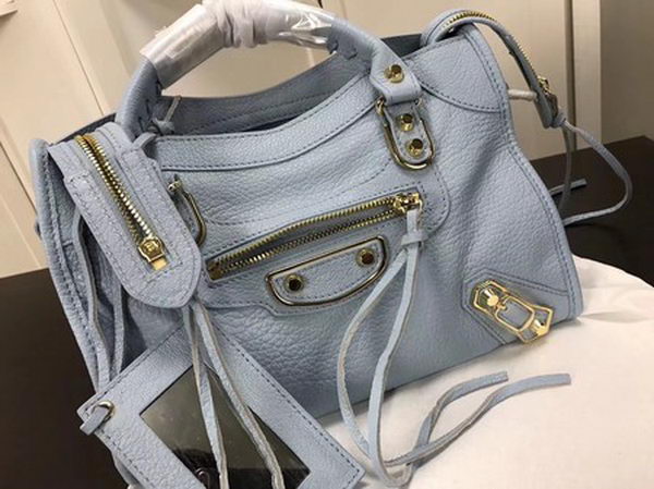 Balenciaga Giant City Gold Studs Handbag B084335 Light Blue Balenciaga Giant City Gold Studs Handbag B084335 Light Blue