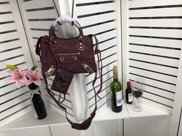 Balenciaga Giant City Gold Studs Handbag B084336 Wine Balenciaga Giant City Gold Studs Handbag B084336 Wine