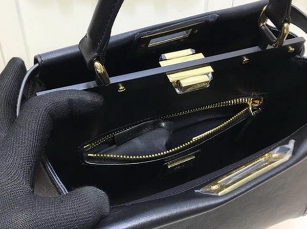 Fendi Peekaboo Small Bag Calfskin Leather FD26796 Black Fendi Peekaboo Small Bag Calfskin Leather FD26796 Black