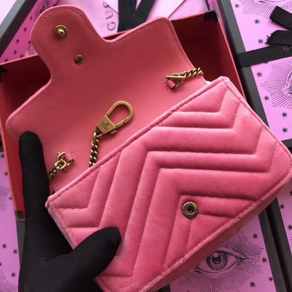 Gucci GG Marmont Velvet Super Mini Bag 476433 Pink Gucci GG Marmont Velvet Super Mini Bag 476433 Pink