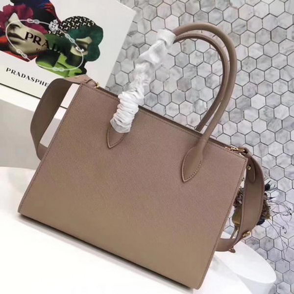 Prada Bibliotheque Medium Saffiano Top-Handle Tote Bag 1BG088 Apricot Prada Bibliotheque Medium Saffiano Top-Handle Tote Bag 1BG088 Apricot