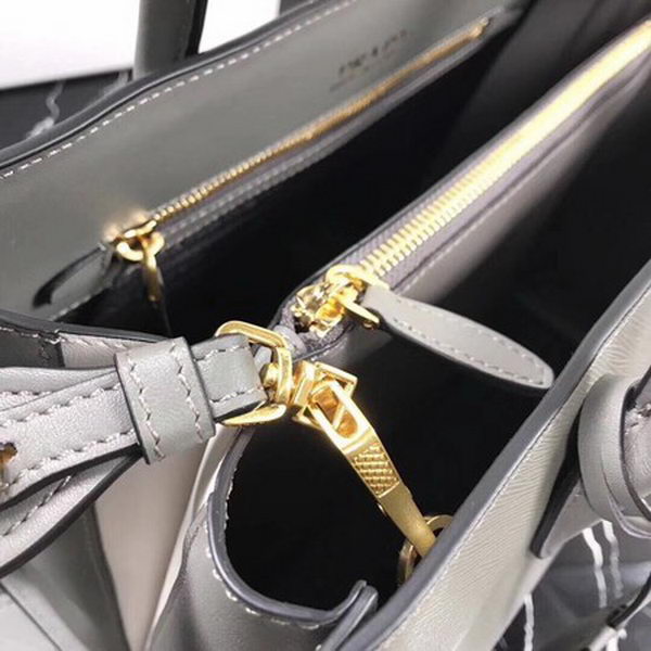 Prada Bibliotheque Medium Saffiano Top-Handle Tote Bag 1BG088 Grey Prada Bibliotheque Medium Saffiano Top-Handle Tote Bag 1BG088 Grey