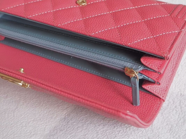 Chanel Boy Matelasse Long Wallet Calfskin Leather CHA5264 Pink