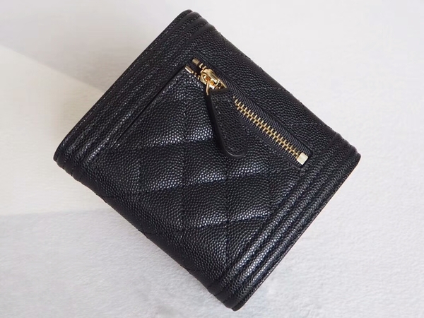 Chanel Tri-Fold Wallet Calfskin Leather A48980 Black Chanel Tri-Fold Wallet Calfskin Leather A48980 Black