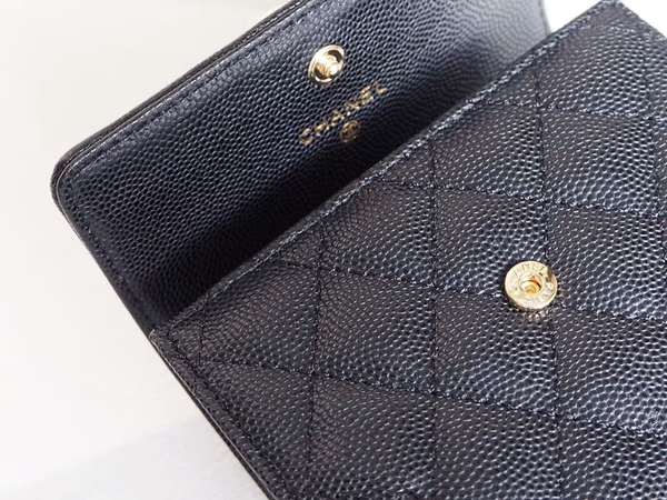 Chanel Tri-Fold Wallet Calfskin Leather A48980 Black Chanel Tri-Fold Wallet Calfskin Leather A48980 Black