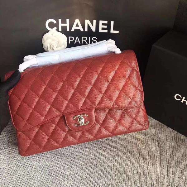 Chanel Flap Shoulder Bags Marroon Original Calfskin Leather CF1113 Silver Chanel Flap Shoulder Bags Marroon Original Calfskin Leather CF1113 Silver