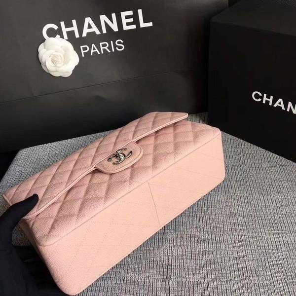 Chanel Flap Shoulder Bags Pink Original Calfskin Leather CF1113 Silver Chanel Flap Shoulder Bags Pink Original Calfskin Leather CF1113 Silver