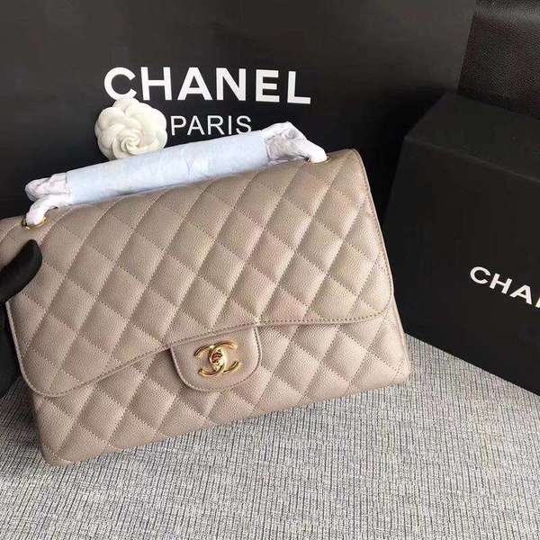 Chanel Flap Shoulder Bags Grey Original Calfskin Leather CF1113 Gold Chanel Flap Shoulder Bags Grey Original Calfskin Leather CF1113 Gold