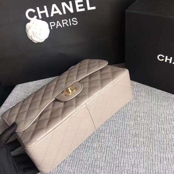 Chanel Flap Shoulder Bags Grey Original Calfskin Leather CF1113 Gold Chanel Flap Shoulder Bags Grey Original Calfskin Leather CF1113 Gold