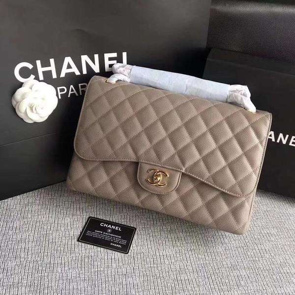 Chanel Flap Shoulder Bags Grey Original Calfskin Leather CF1113 Gold Chanel Flap Shoulder Bags Grey Original Calfskin Leather CF1113 Gold