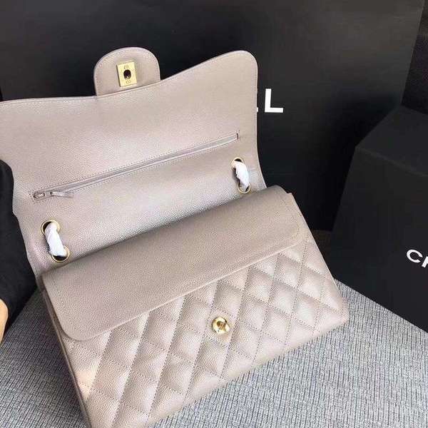 Chanel Flap Shoulder Bags Grey Original Calfskin Leather CF1113 Gold Chanel Flap Shoulder Bags Grey Original Calfskin Leather CF1113 Gold