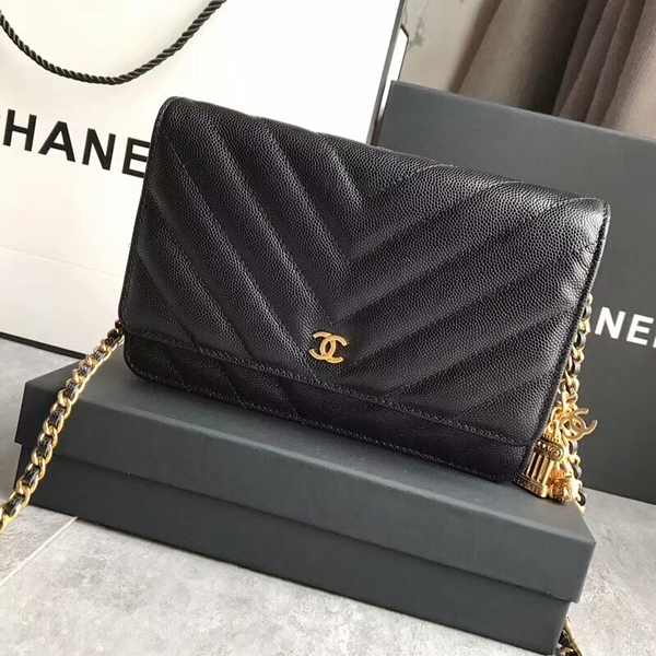 Chanel Owl Pendant Flap Shoulder Bag Calfskin Leather A33814 Black Chanel Owl Pendant Flap Shoulder Bag Calfskin Leather A33814 Black