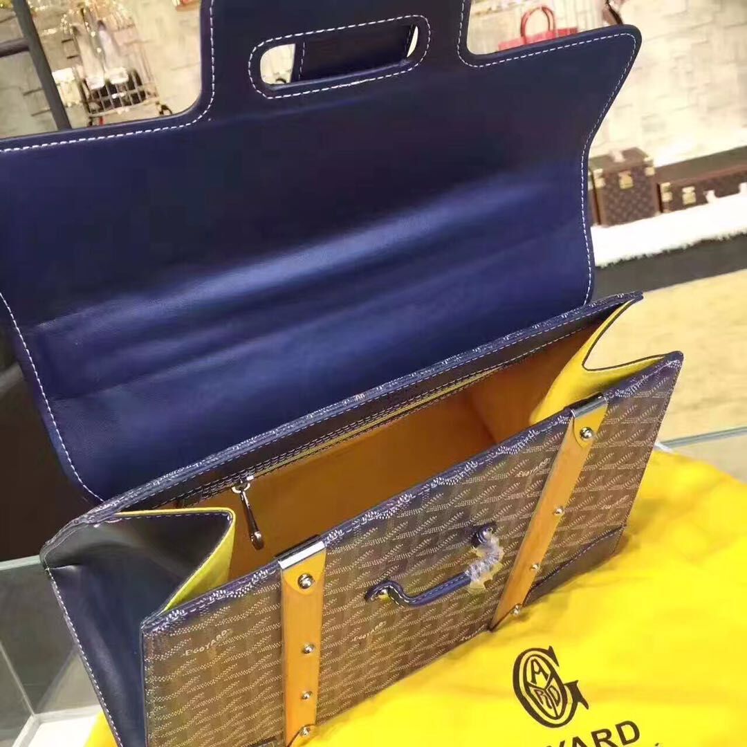Goyard Y Doodling Calfskin Leather Tote Bag 9956 blue Goyard Y Doodling Calfskin Leather Tote Bag 9956 blue