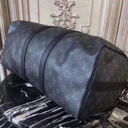 Louis Vuitton Monogram Eclipse Canvas KEEPALL 41418 LF Black