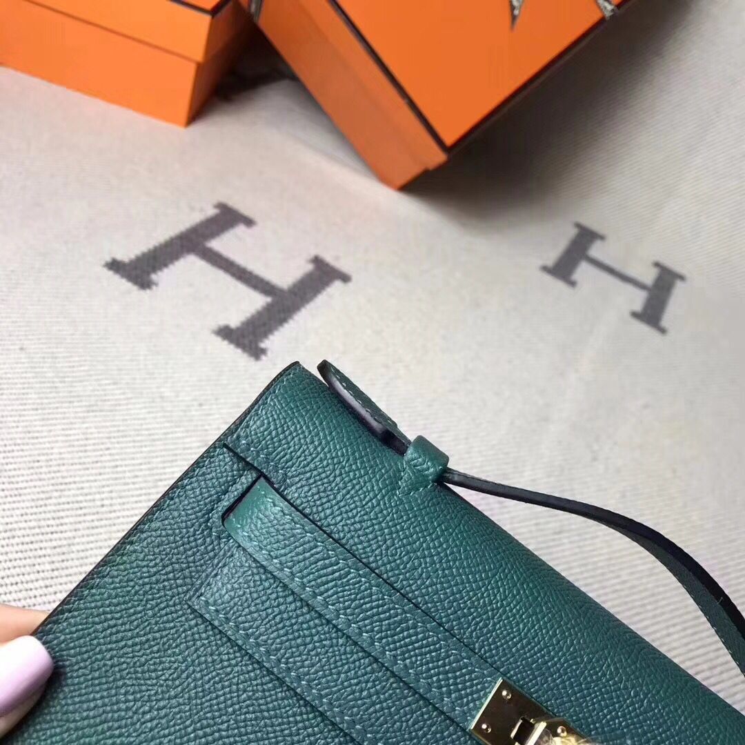 Hermes Kelly 22CM Tote Bag Original Epsom Leather KL22 Dark Green Hermes Kelly 22CM Tote Bag Original Epsom Leather KL22 Dark Green