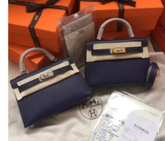 Hermes Kelly 20cm Tote Bag Original Epsom Leather KL20 Blue Hermes Kelly 20cm Tote Bag Original Epsom Leather KL20 Blue