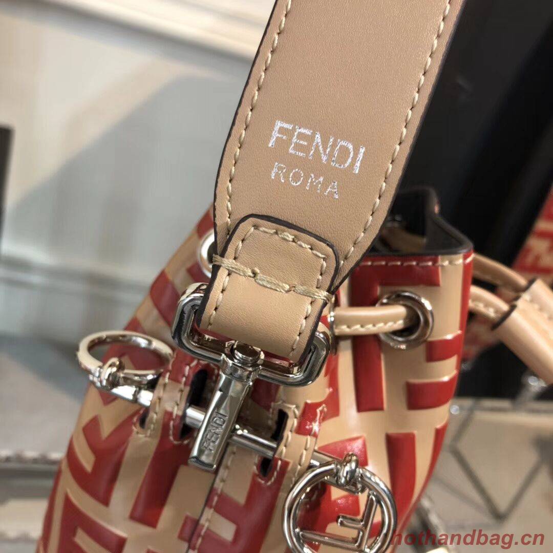 Fendi KAN I LOGO Handbag F0835 red Fendi KAN I LOGO Handbag F0835 red