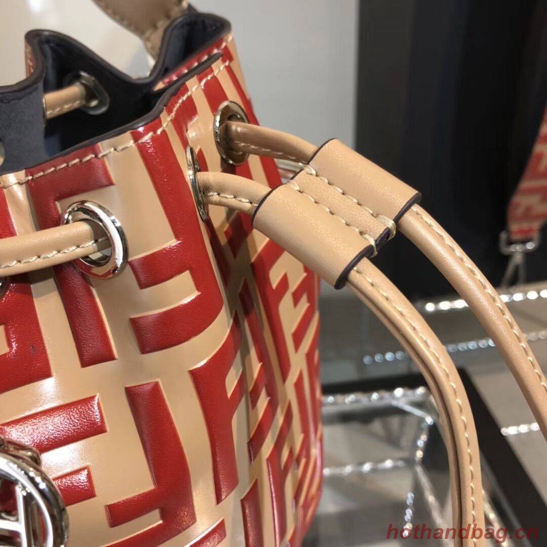 Fendi KAN I LOGO Handbag F0835 red Fendi KAN I LOGO Handbag F0835 red